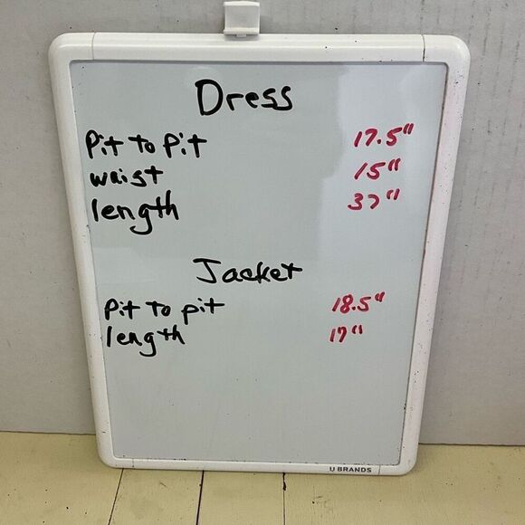 Ellen Tracy Women Size 6 Two Piece Tank Dress & Jacket Red Button Front Textured - Picture 16 of 16